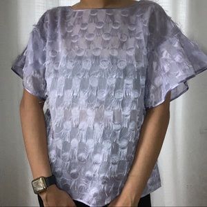 Banana Republic Purple Fun Scoop Neck Blouse-Small